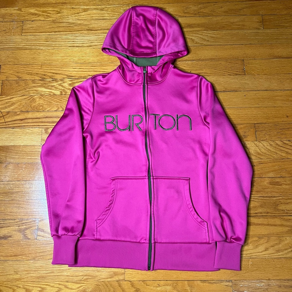 Burton Pink and Olive Plaid Hoodie